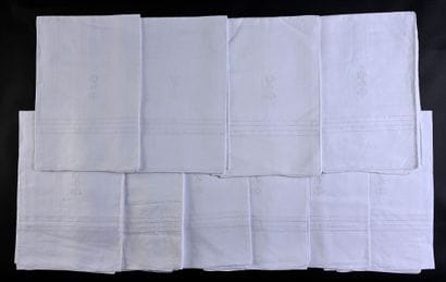Set of ten pillowcases with monogram under...