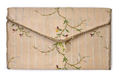 Embroidered gusseted pouch, second half of...