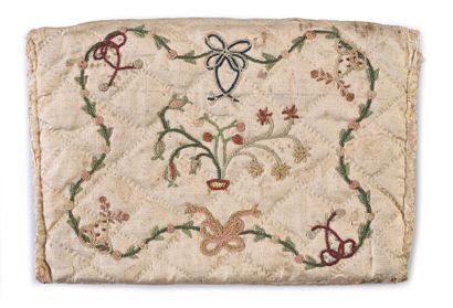Embroidered pouch, second half of the eighteenth...