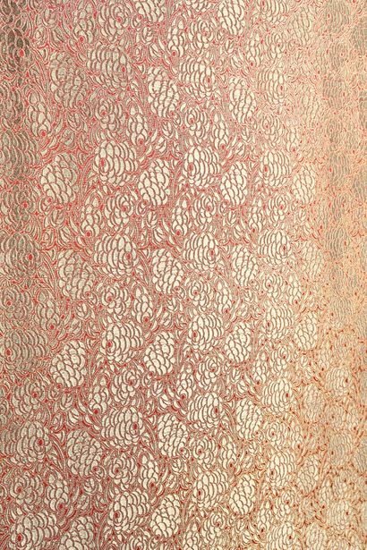 Brocade yardage, circa 1930, fashioned with...