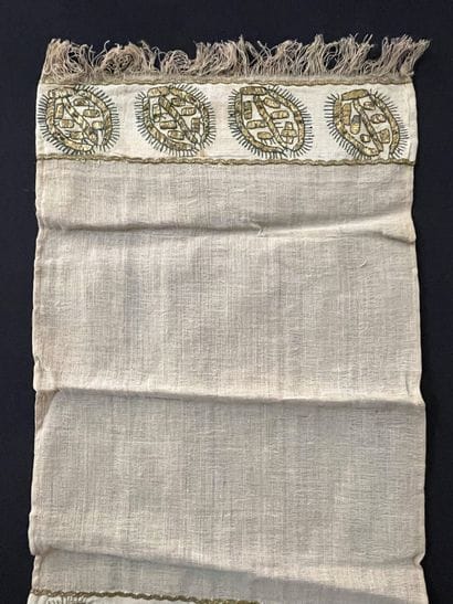 Meeting of six embroidered towels, Turkey,...