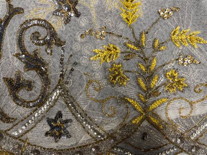 Embroidered scalloped altar front flounce,...