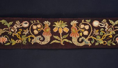 Part of embroidered bed slope, Germany or...