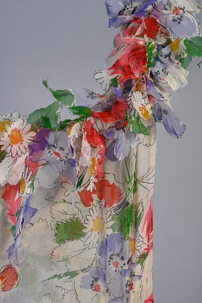 Cocktail dress, circa 1930, sleeveless chiffon...