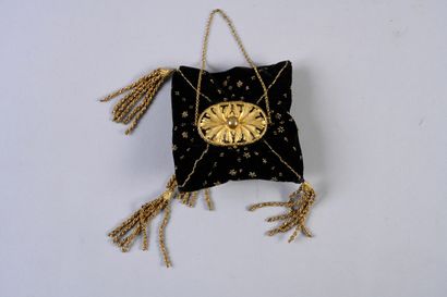 Reticule, late 19th century, square black...