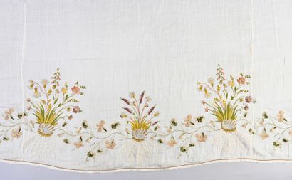 Disassembled embroidered skirt, circa 1790,...