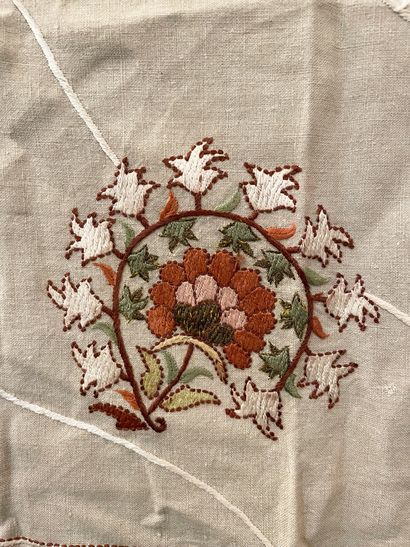 Meeting of six embroidered towels, Turkey,...