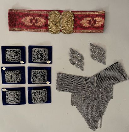 Parts of an embroidered ball gown, circa...
