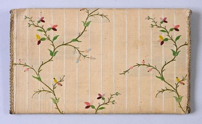 Embroidered gusseted pouch, second half of...