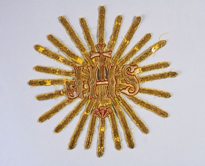 Two trimmings of embroidered orphreys, late...