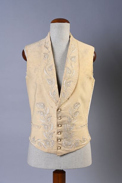 Embroidered vest, circa 1840-1850, shawl...