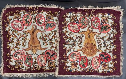 Part of the tapestry trimmings of a hunting...