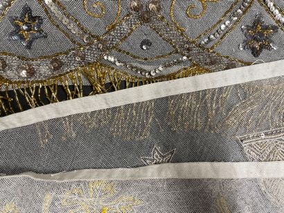Embroidered scalloped altar front flounce,...