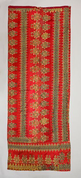 Elements of a tapestry bed linen, mainly...