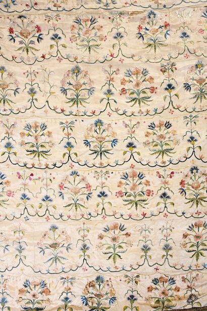 Embroidered hanging, 18th century, Italy...