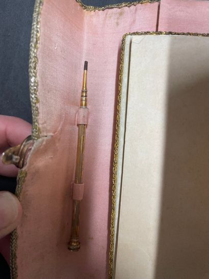 Wallet, Second Empire, cream velvet decorated...