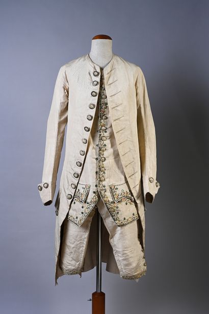 French suit complete, circa 1770, suit, vest...