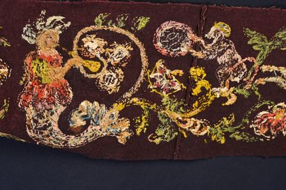 Part of embroidered bed slope, Germany or...