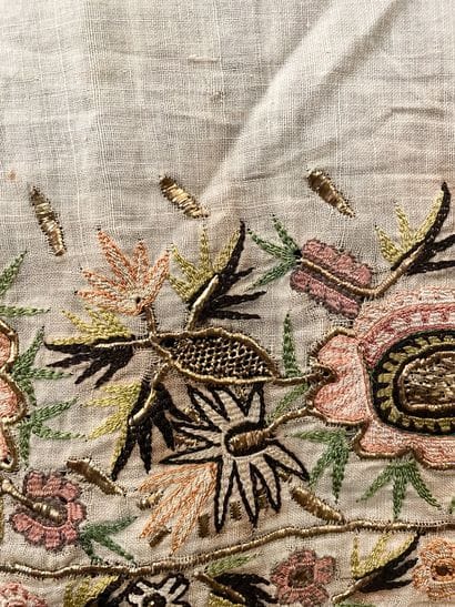 Meeting of six embroidered towels, Turkey,...