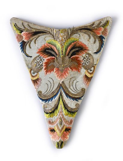 Piece of embroidered stomach of a court dress,...