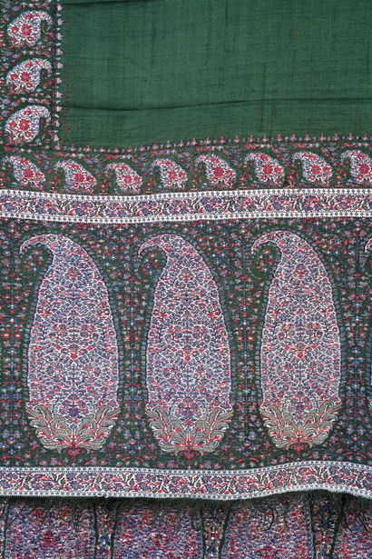 Rare long cashmere shawl, India, first quarter...