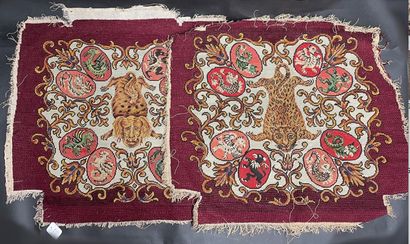 Part of the tapestry trimmings of a hunting...