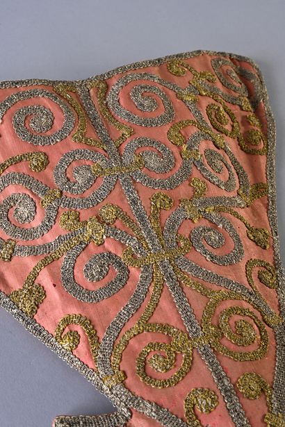 Piece of embroidered stomach of a court dress,...