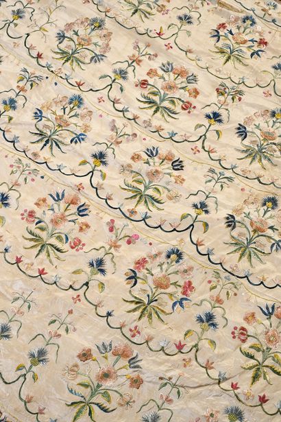 Embroidered hanging, 18th century, Italy...