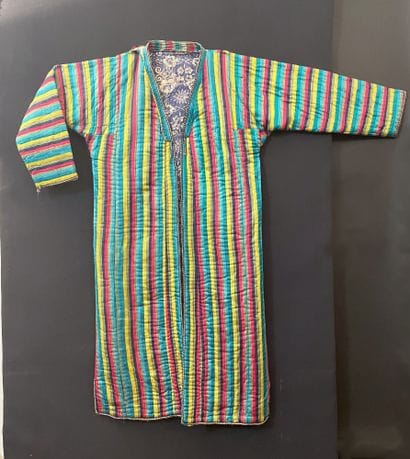Caftan, Turkey, silk satin striped in a lively...