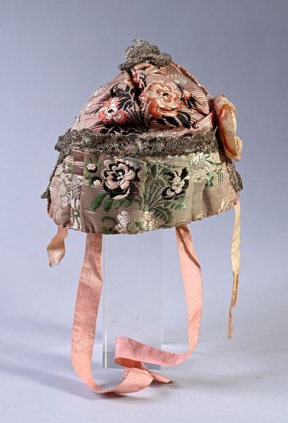 Child's cap, circa 1760, cap with raised...