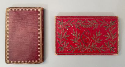 Portfolio, early 19th century, red morocco...