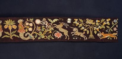 Part of embroidered bed slope, Germany or...