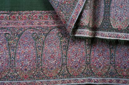 Rare long cashmere shawl, India, first quarter...