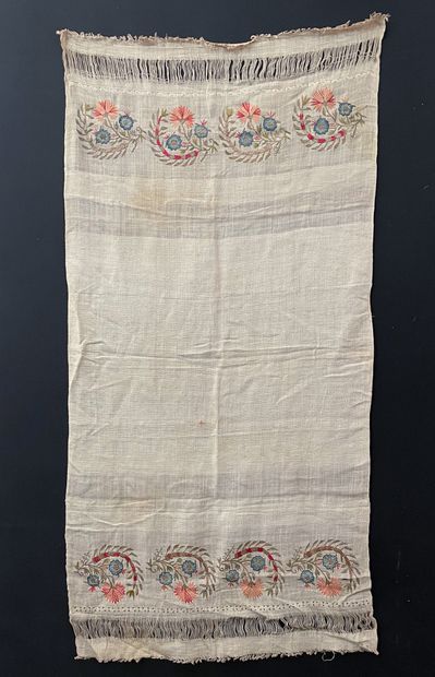 Meeting of six embroidered towels, Turkey,...