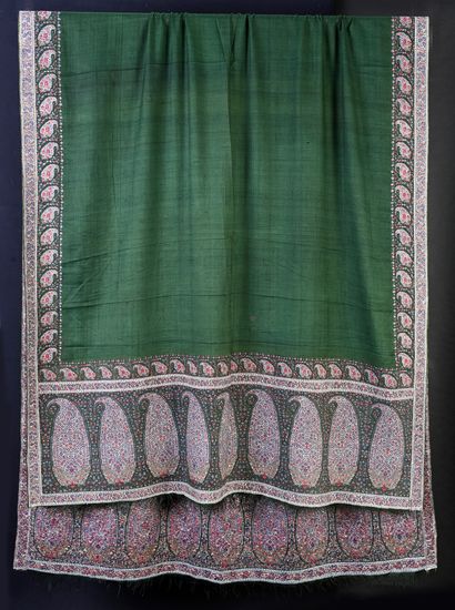 Rare long cashmere shawl, India, first quarter...