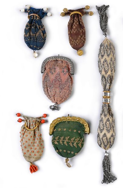 Six purses, first half of the 19th century,...