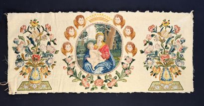 Marian antependium applied embroidery of...