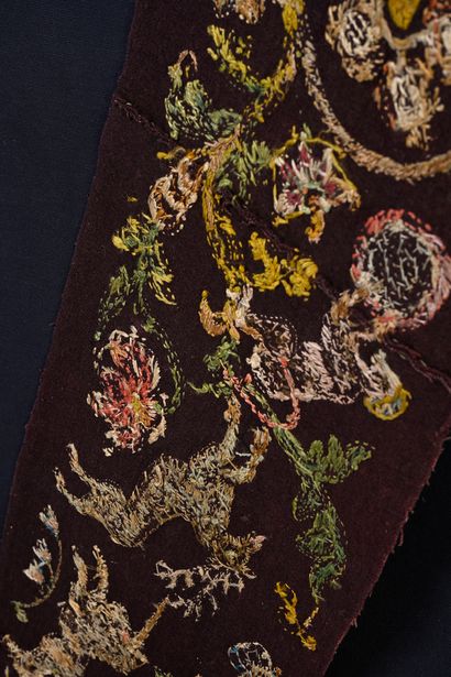 Part of embroidered bed slope, Germany or...