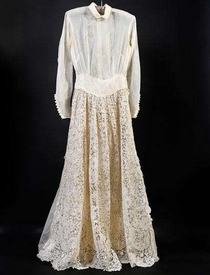 Tablier en duchesse de Bruges, fuseaux, fin...