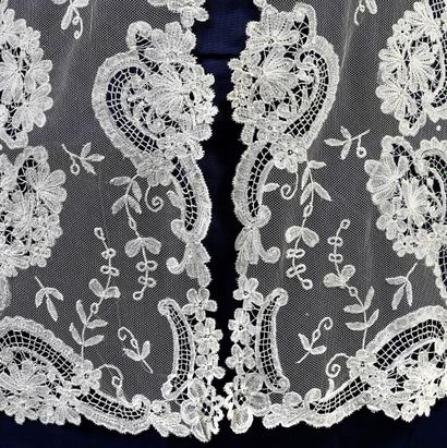 Etole de mariée en dentelle duchesse et application,...