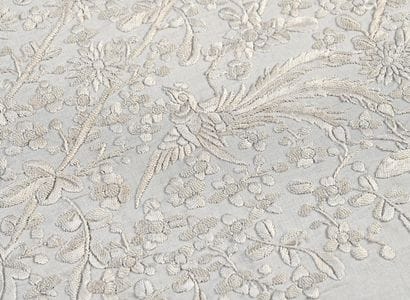 Châle de mariée brodé de fleurs et d'oiseaux,...