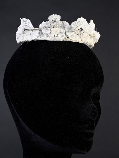 Tablier en duchesse de Bruges, fuseaux, fin...