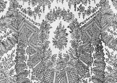 Châle de crinoline en losange, Chantilly,...