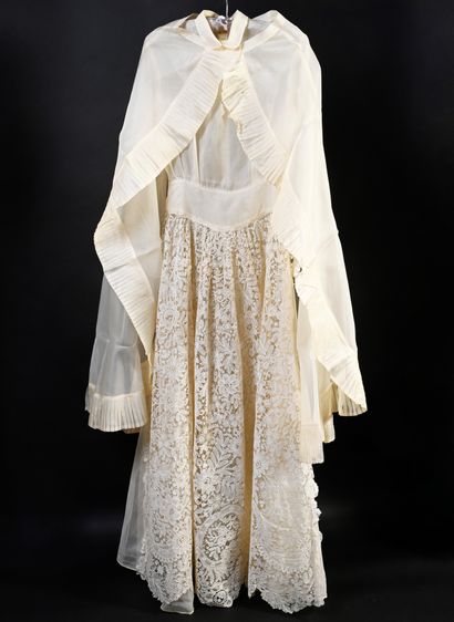 Tablier en duchesse de Bruges, fuseaux, fin...