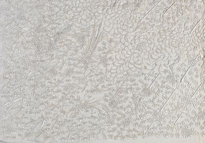 Châle de mariée brodé de fleurs et d'oiseaux,...