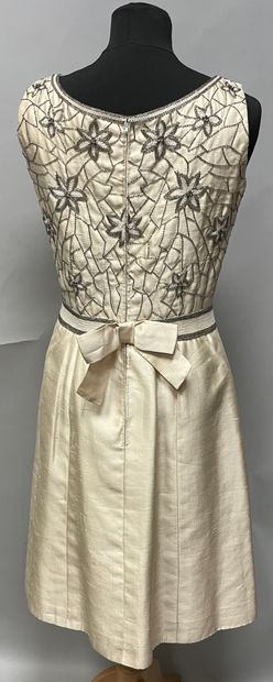CAPUCINE circa 1963, cocktail dress in ivory...
