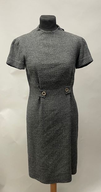 PIERRE BALMAIN HAUTE COUTURE, gray tweed...