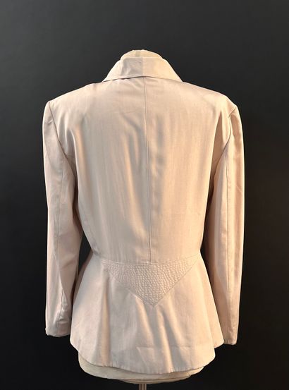 LOUIS FERAUD, Beige cotton skirt suit. Good...