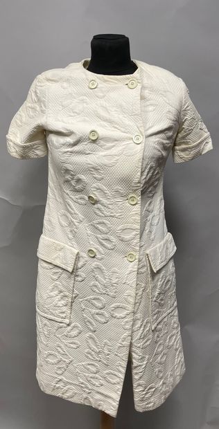 Attributed to CHANEL, dress in cloqué of...