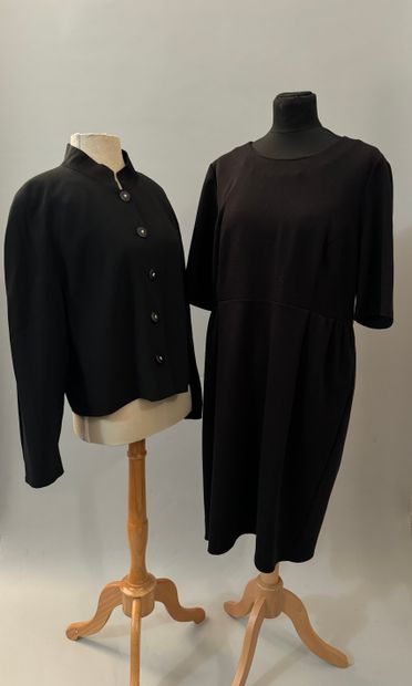 LK BENNETT LONDON, black cotton dress with...